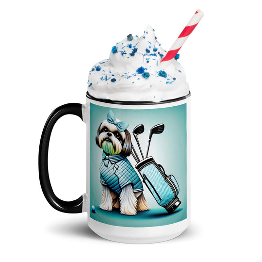 Shih Tzu Golfer- Mug with Color Inside v4