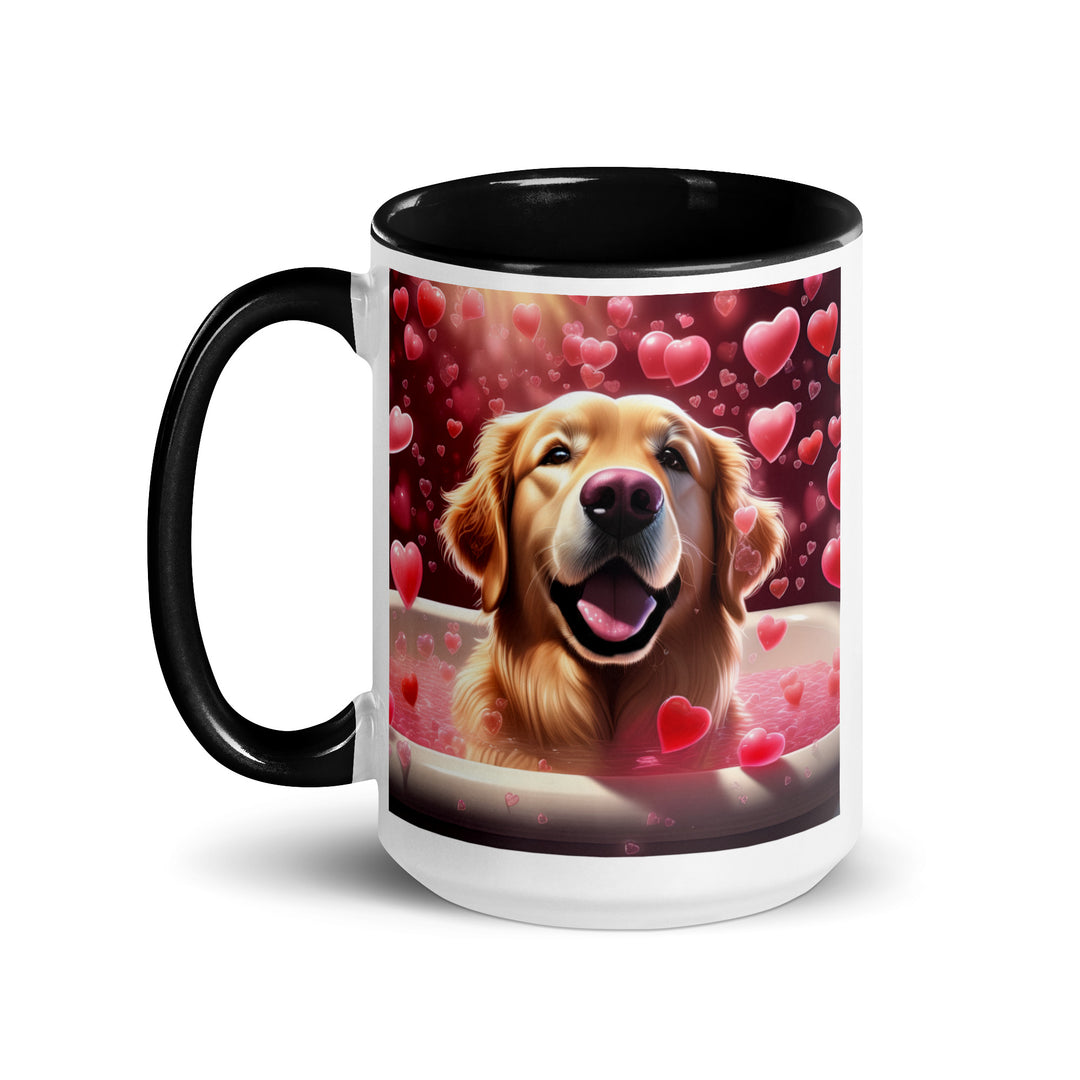 Golden Retriever Romantic- Mug with Color Inside