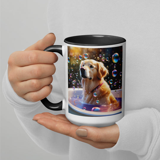 Golden Retriever Romantic- Mug with Color Inside v2