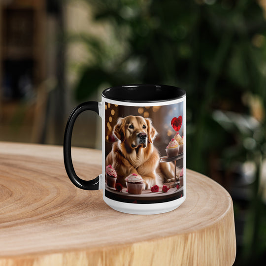 Golden Retriever Romantic- Mug with Color Inside v3