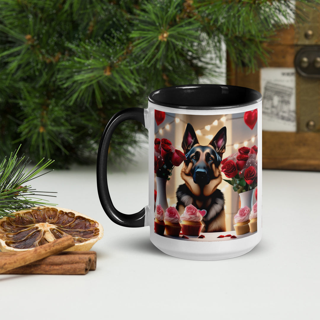 German Shepherd Romantic- Mug with Color Inside v2