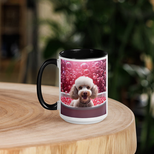 Poodle Romantic- Mug with Color Inside