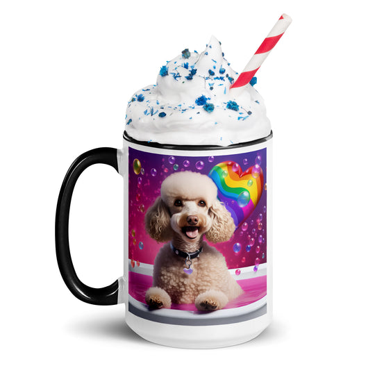 Poodle Romantic- Mug with Color Inside v2