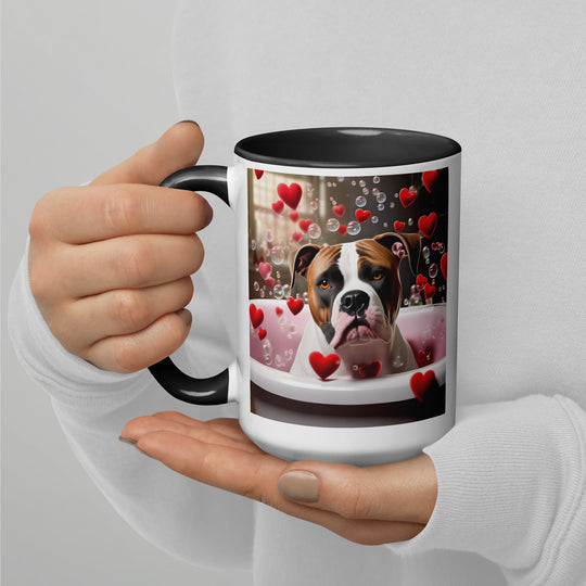 American Bulldog Romantic- Mug with Color Inside