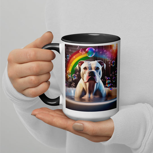 American Bulldog Romantic- Mug with Color Inside v3