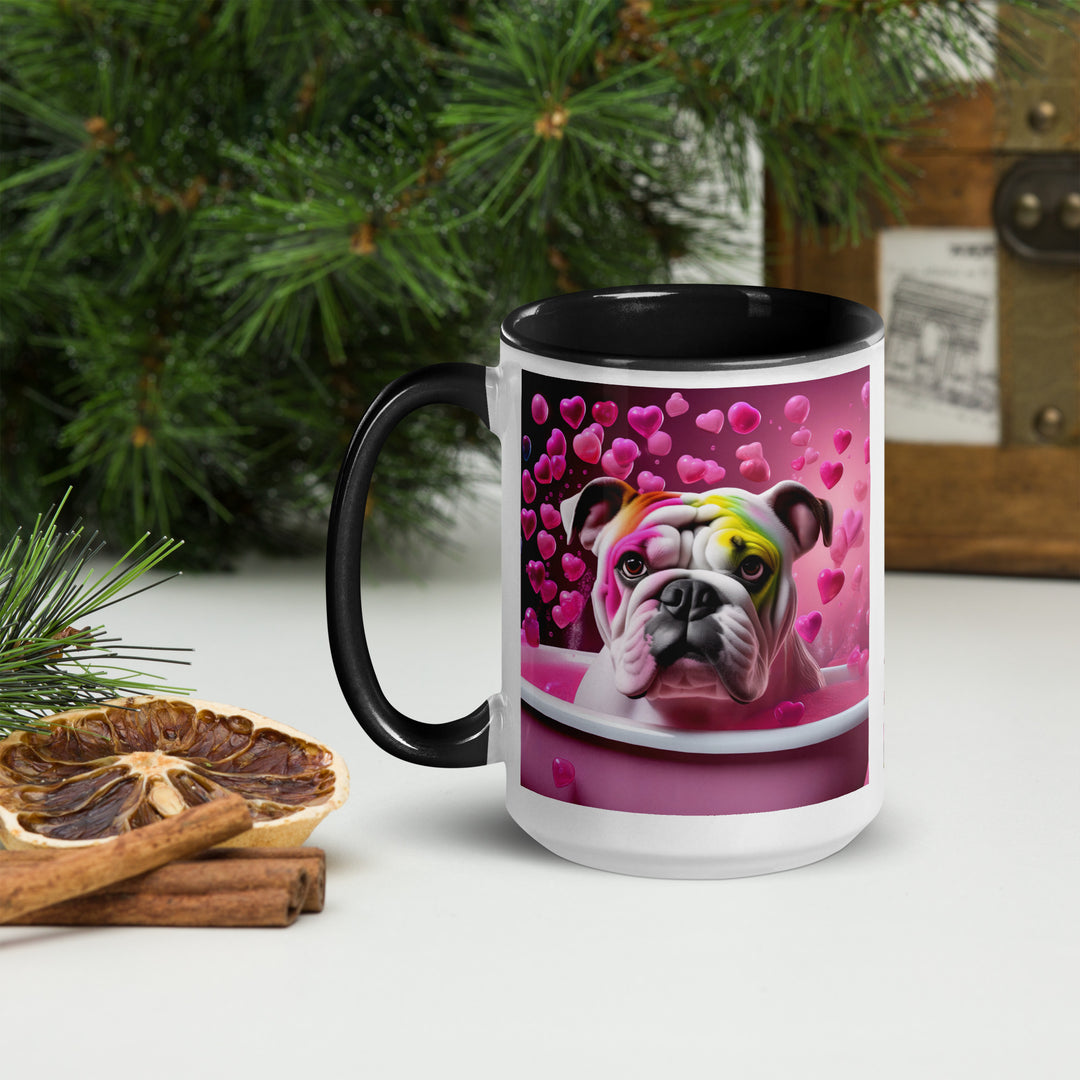 Bulldog Romantic- Mug with Color Inside