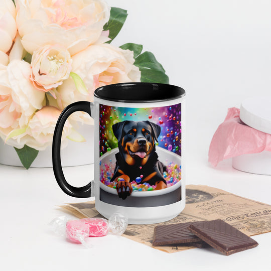 Rottweiler Romantic- Mug with Color Inside v3