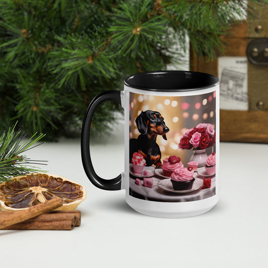 Dachshund Romantic- Mug with Color Inside v2