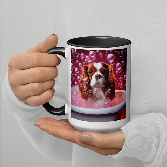 Cavalier King Charles Spaniel Romantic- Mug with Color Inside v2