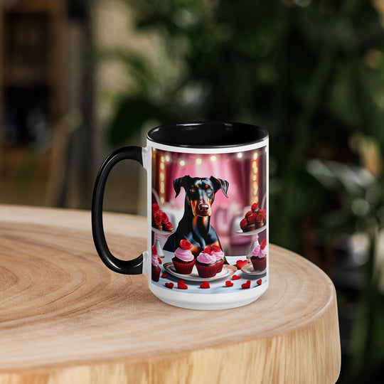 Doberman Pinscher Romantic- Mug with Color Inside