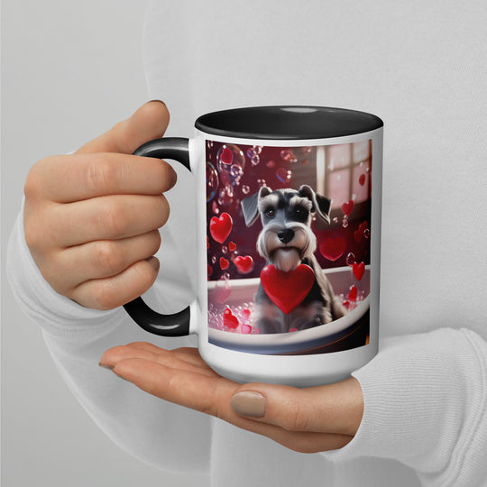 Miniature Schnauzer Romantic- Mug with Color Inside v2