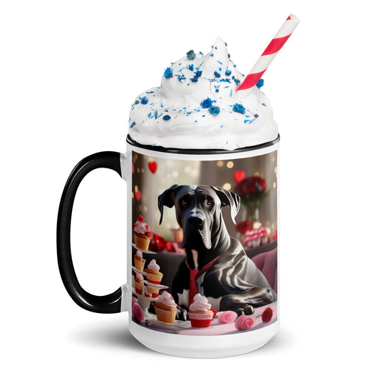 Great Dane Romantic- Mug with Color Inside v2