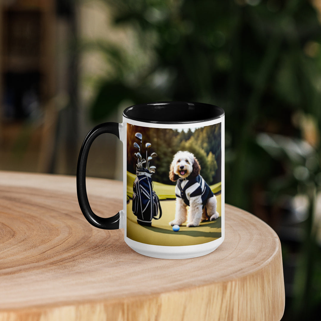 Bernedoodle Golfer- Mug with Color Inside