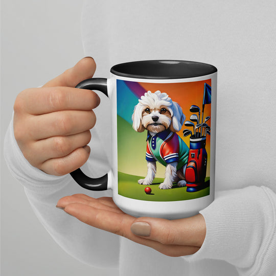 Cavachon Golfer-Mug with Color Inside v2