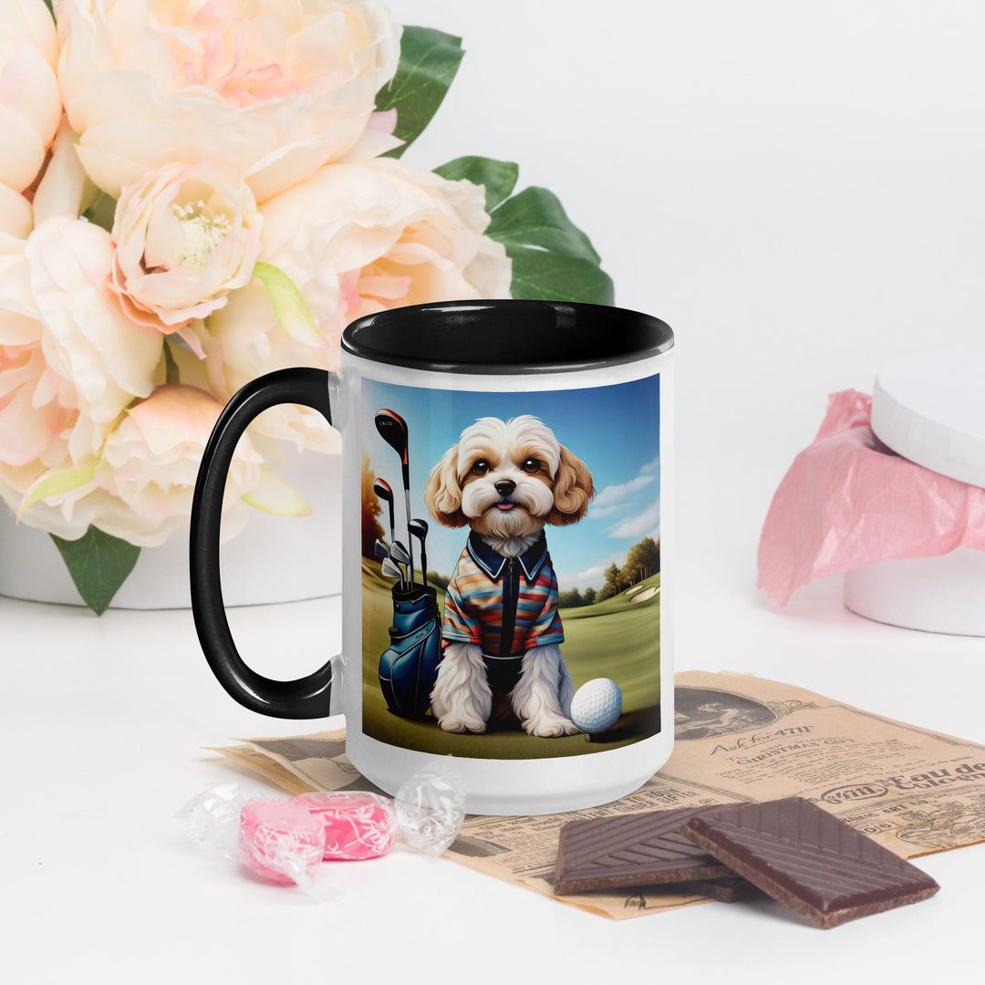 Cavachon Golfer- Mug with Color Inside