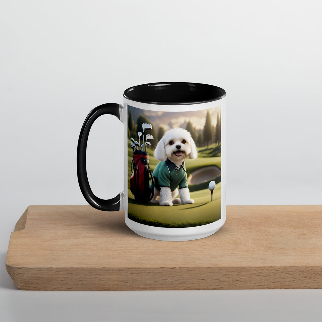 Cavachon Golfer- Mug with Color Inside v3