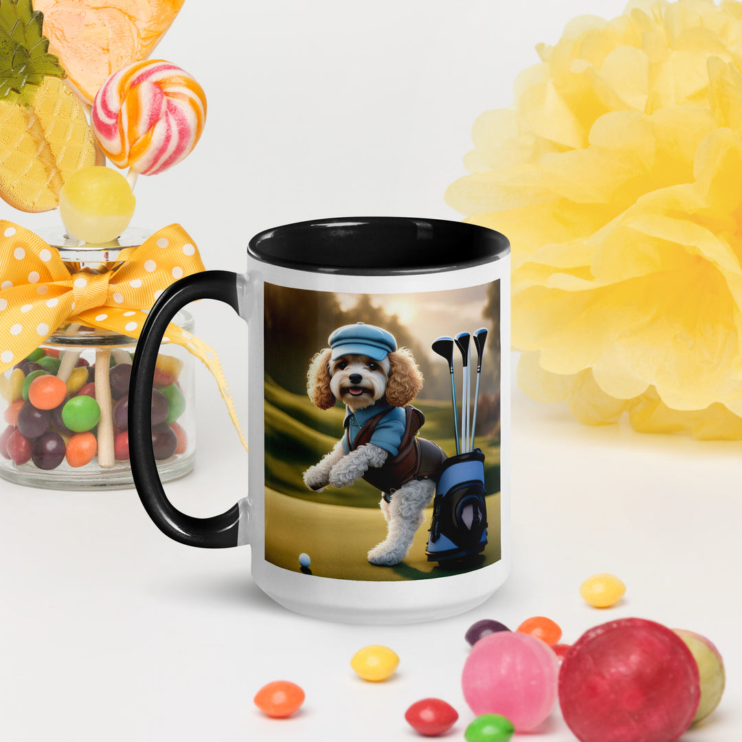 Cavapoo Golfer- Mug with Color Inside v2