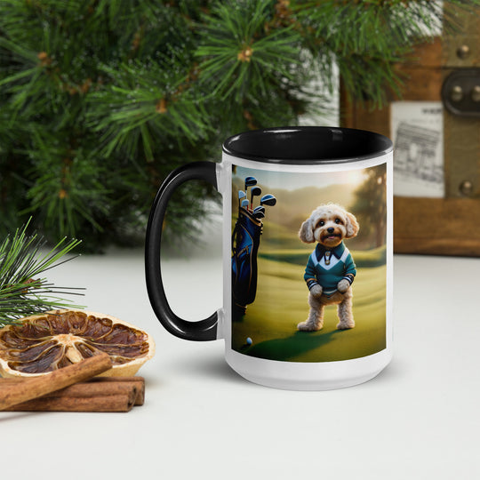 Cavapoo Golfer- Mug with Color Inside v3