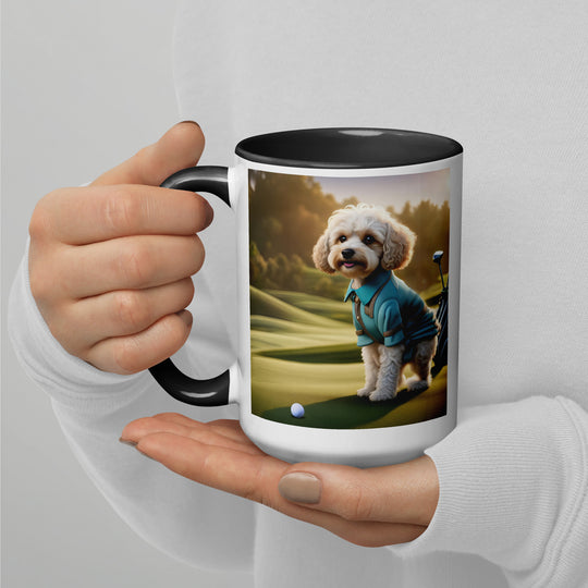 Cavapoo Golfer- Mug with Color Inside v4