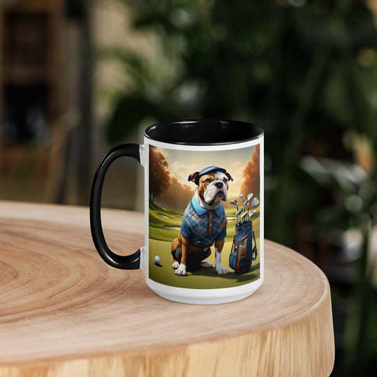 Catahoula Bulldog Golfer- Mug with Color Inside v2