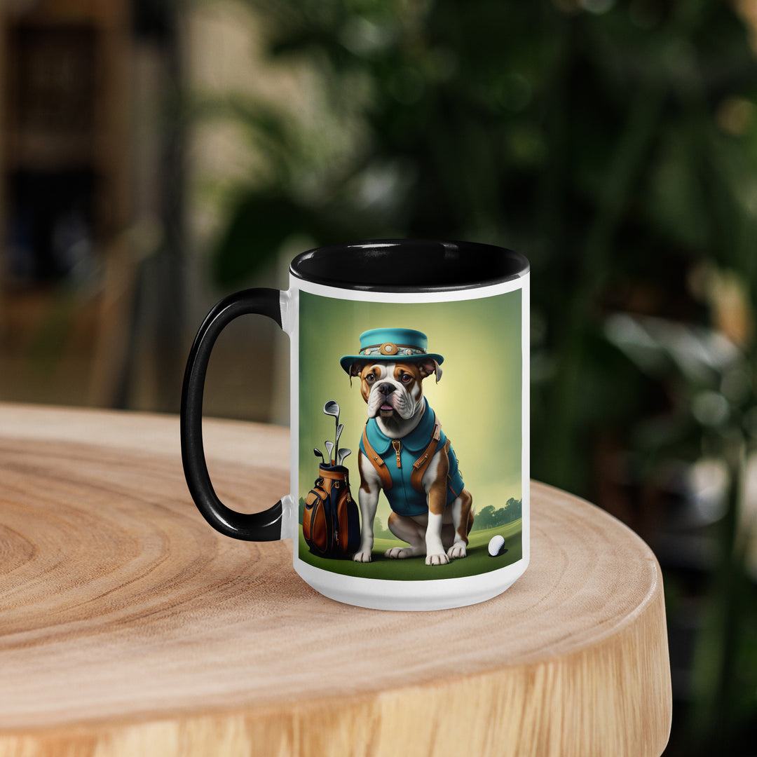 Catahoula Bulldog Golfer- Mug with Color Inside v3