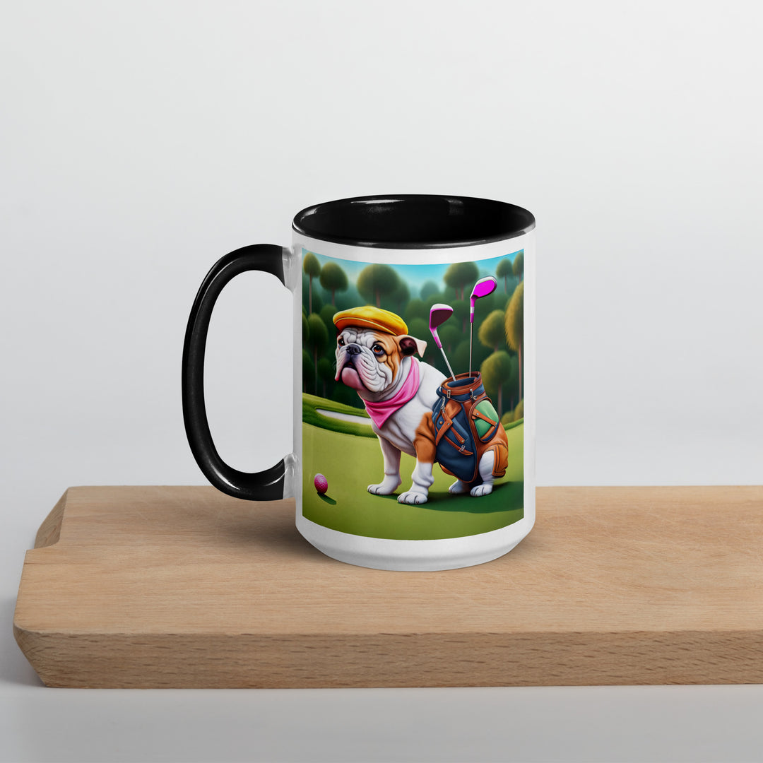 Catahoula Bulldog Golfer- Mug with Color Inside v5