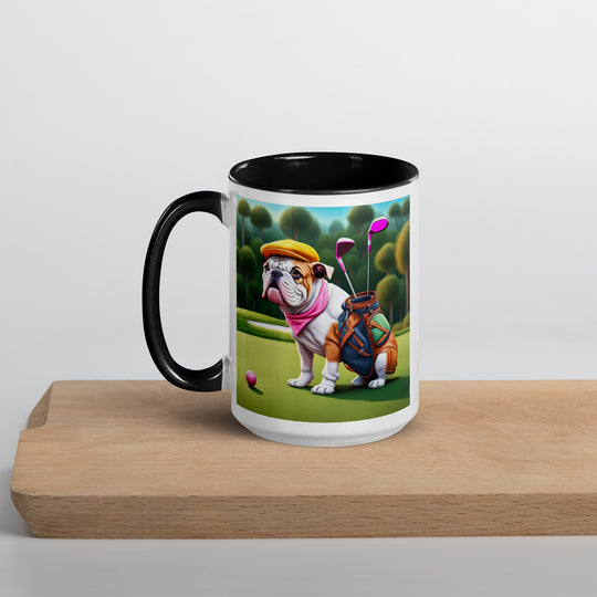 Catahoula Bulldog Golfer- Mug with Color Inside v5