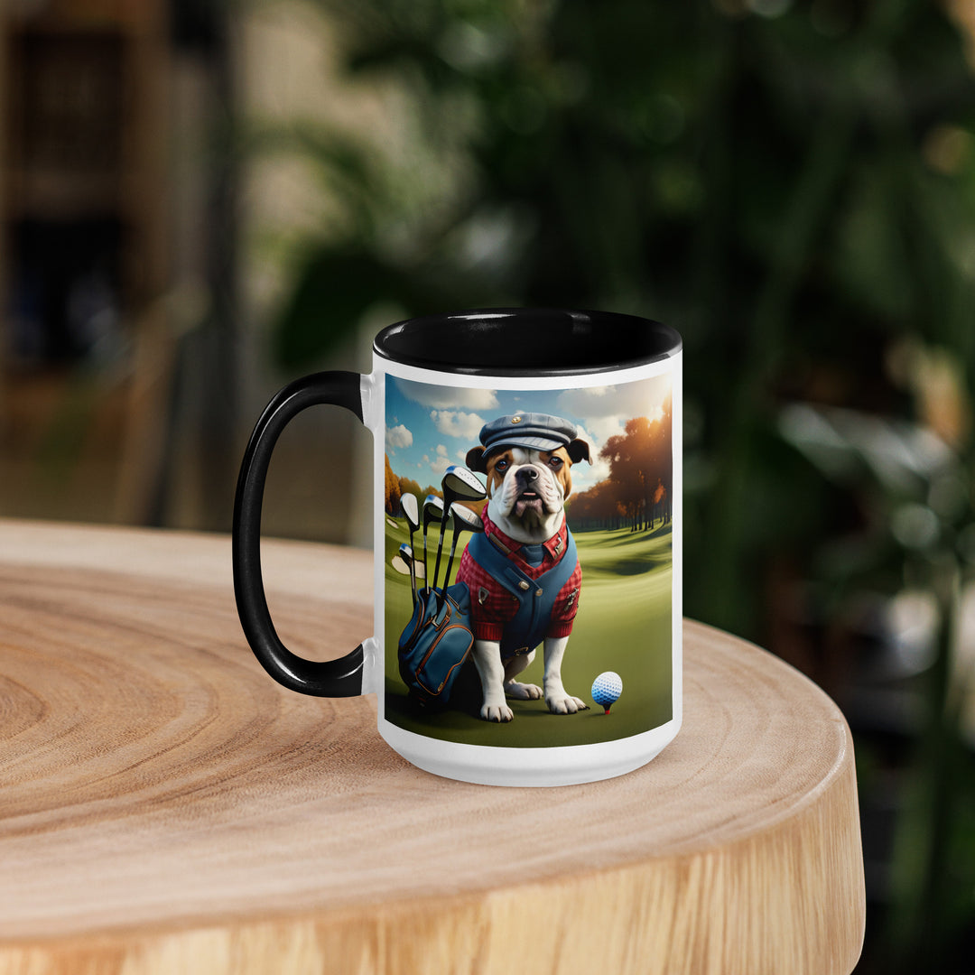 Catahoula Bulldog Golfer- Mug with Color Inside v6