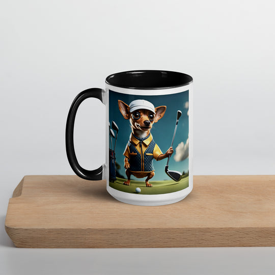 Chiweenie Golfer- Mug with Color Inside v2