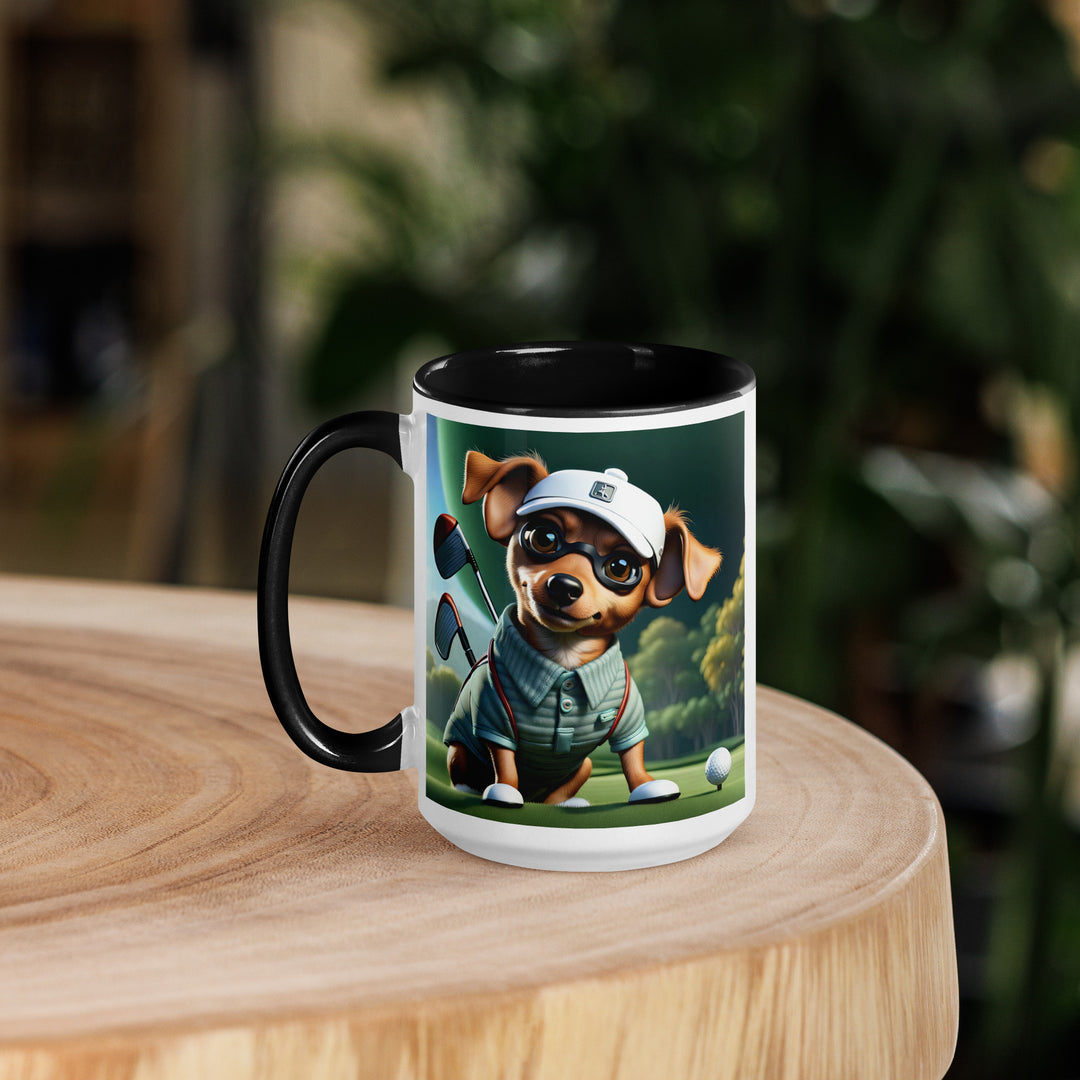 Chiweenie Golfer- Mug with Color Inside v4