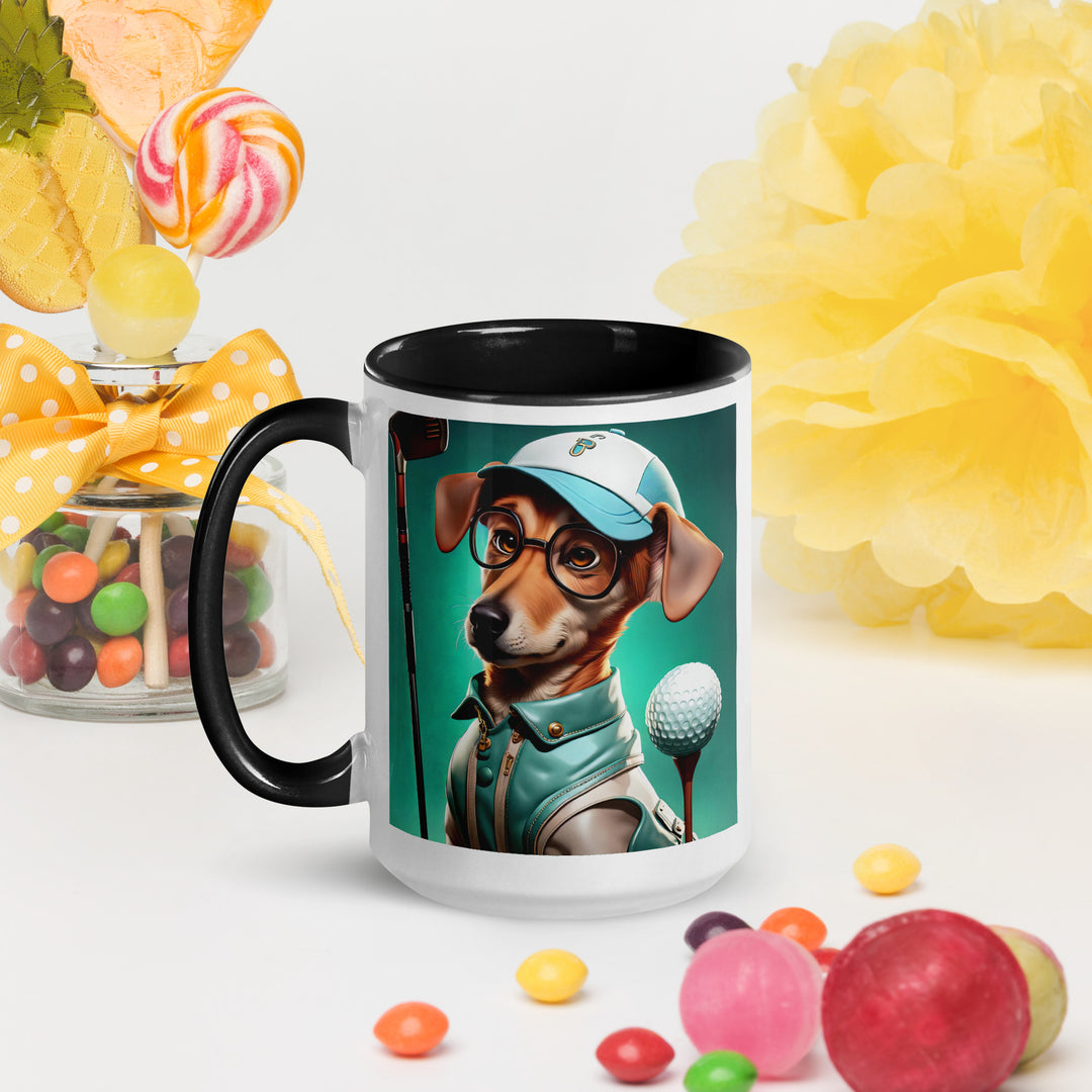 Chiweenie Golfer- Mug with Color Inside v5