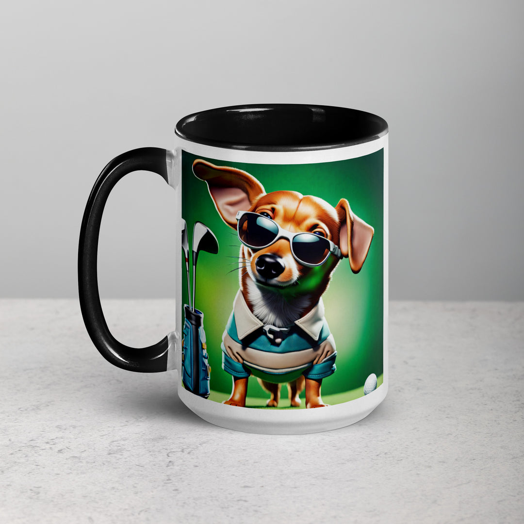 Chiweenie Golfer- Mug with Color Inside v6