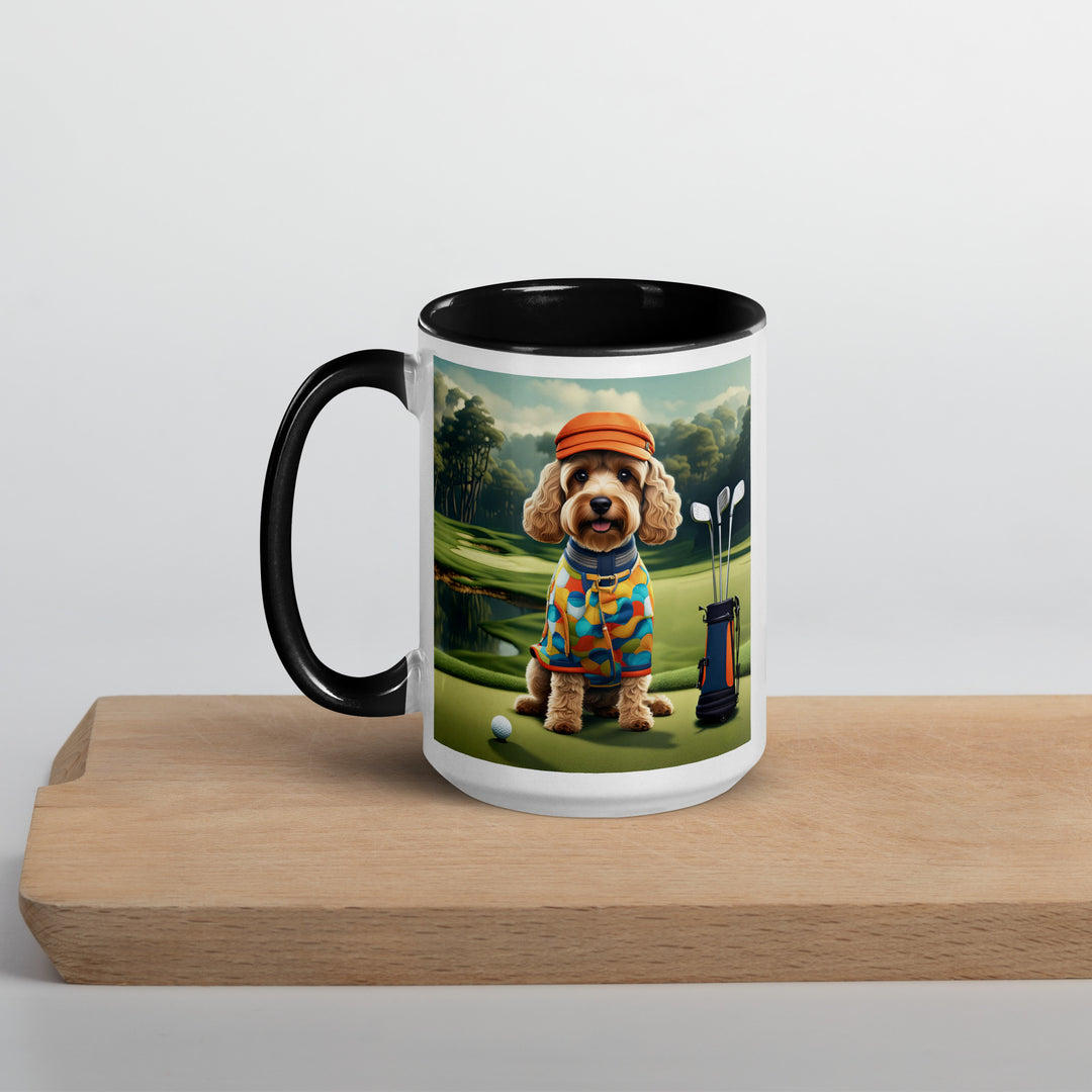 Cockapoo Golfer- Mug with Color Inside v2