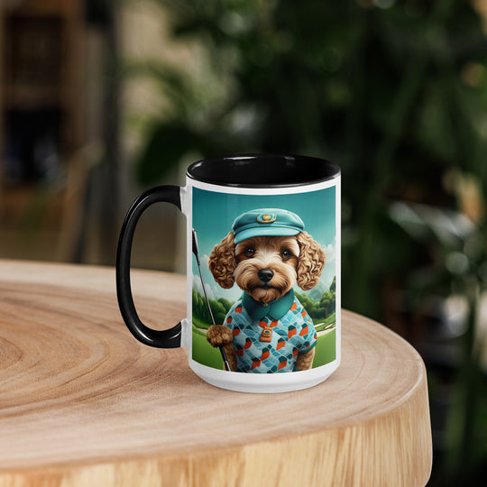 Cockapoo Golfer- Mug with Color Inside v3