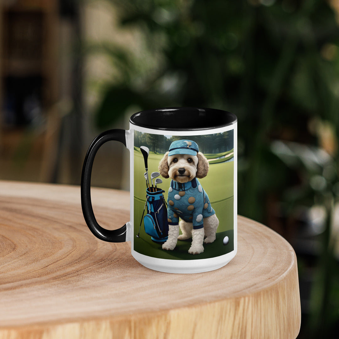 Cockapoo Golfer- Mug with Color Inside v4