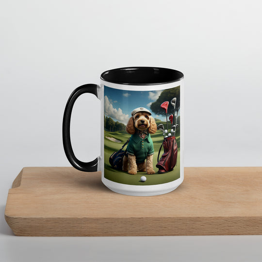 Cockapoo Golfer- Mug with Color Inside