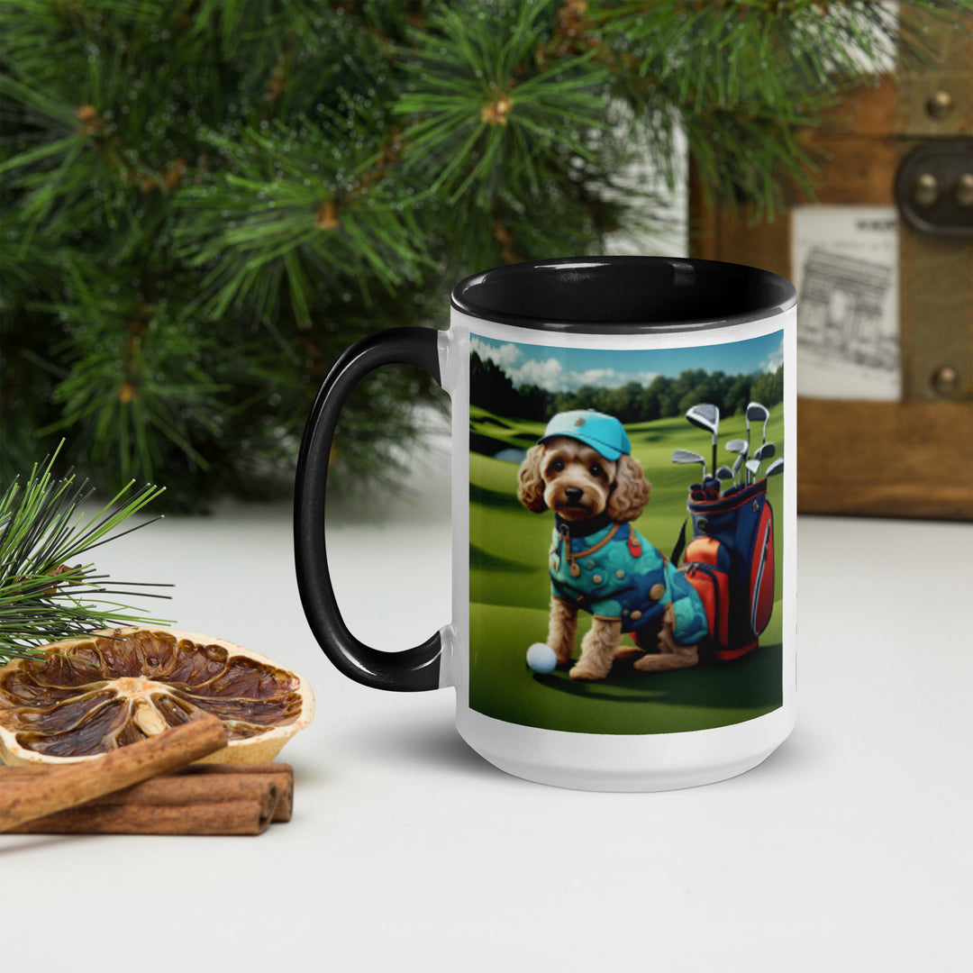 Cockapoo Golfer- Mug with Color Inside v5