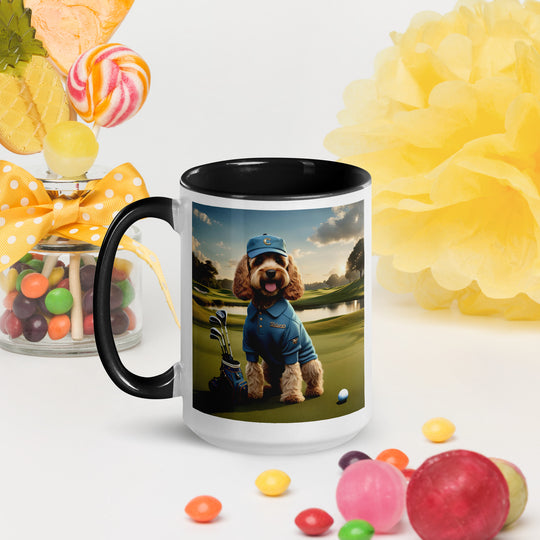 Cockapoo Golfer- Mug with Color Inside v6