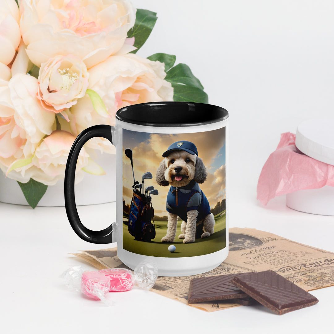 Cockapoo Golfer- Mug with Color Inside v8