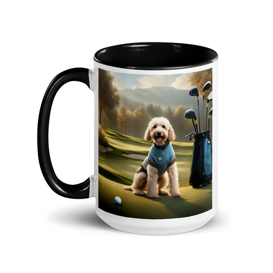 Goldendoodle Golfer- Mug with Color Inside