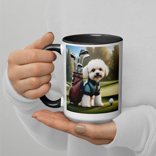 Maltipoo Golfer- Mug with Color Inside v4