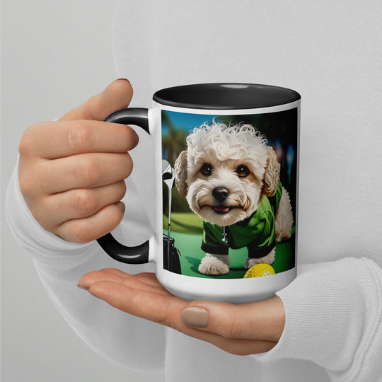 Maltipoo Golfer- Mug with Color Inside v5