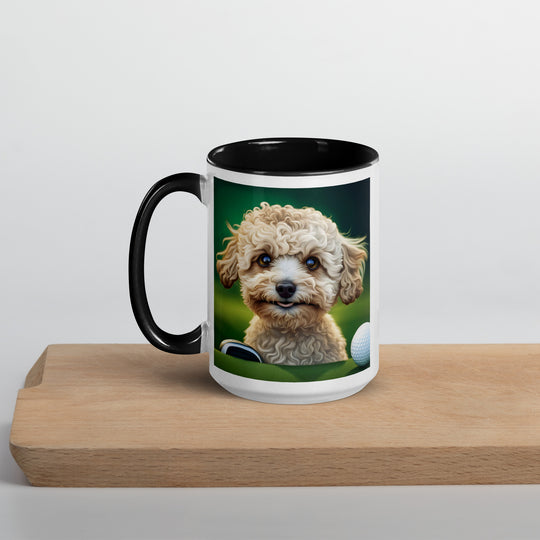 Maltipoo Golfer- Mug with Color Inside v6