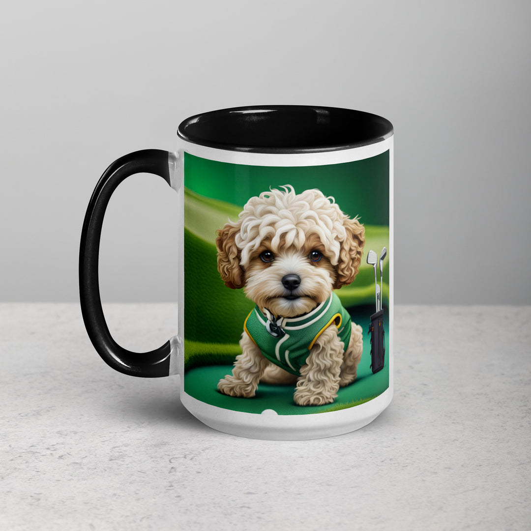 Maltipoo Golfer- Mug with Color Inside v7