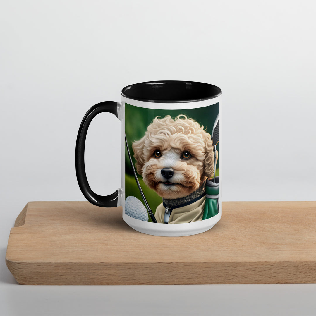 Maltipoo Golfer- Mug with Color Inside v8