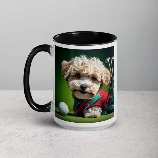 Maltipoo Golfer- Mug with Color Inside v9