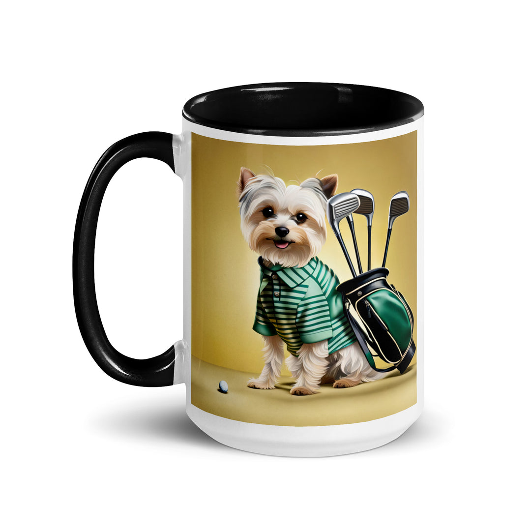 Morkie Golfer- Mug with Color Inside