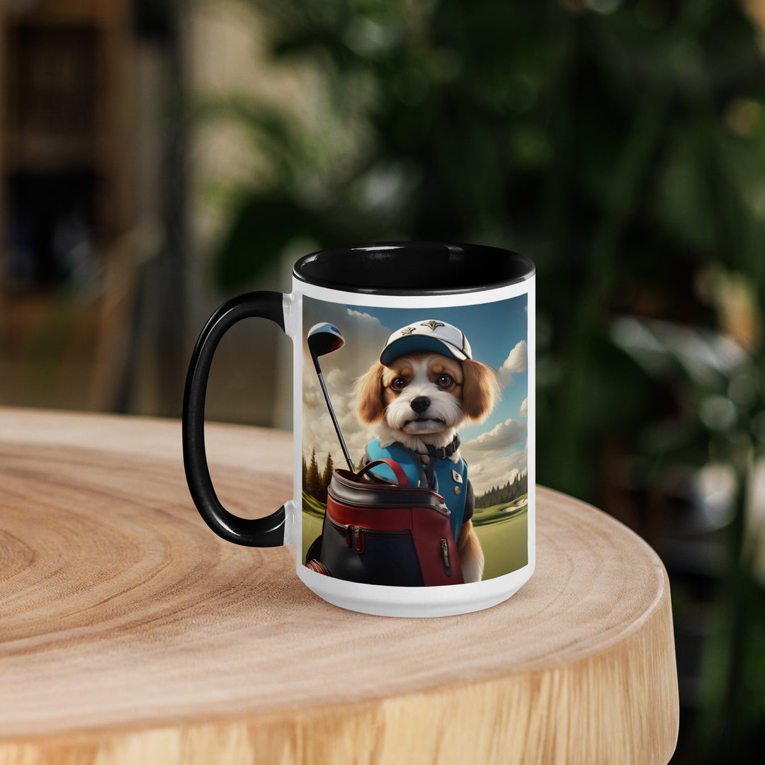 Pekapoo Golfer- Mug with Color Inside v4