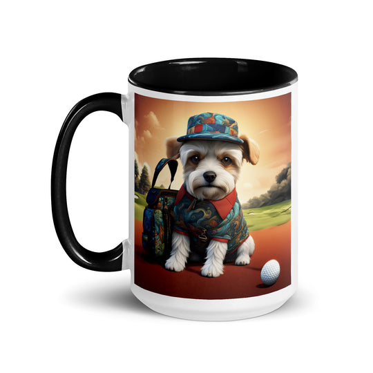 Pekapoo Golfer- Mug with Color Inside v5