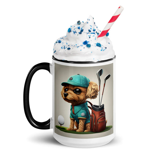 Pekapoo Golfer- Mug with Color Inside v7